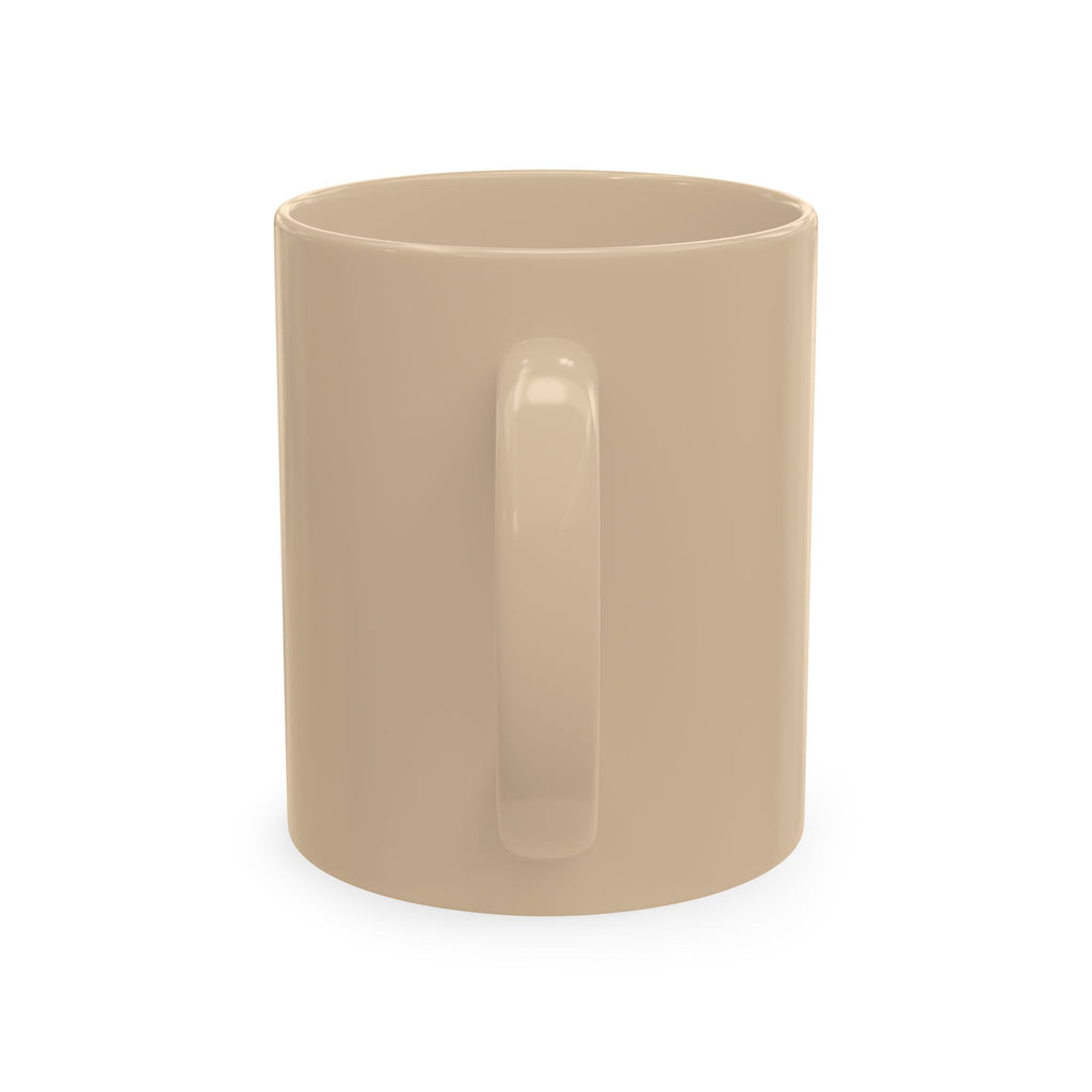 House of Reumar Beige Ceramic Mug — Gold Monogram Coffee Cup