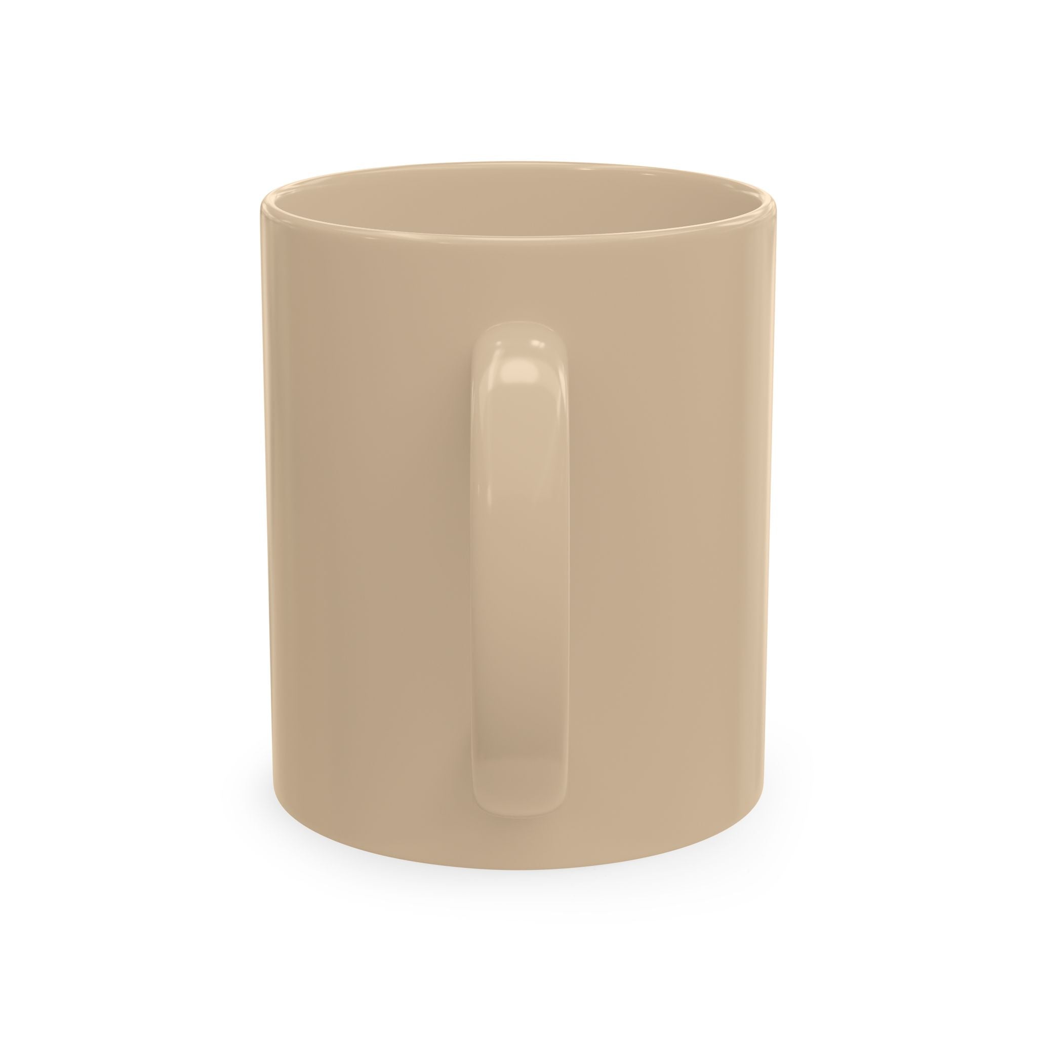 House of Reumar Beige Ceramic Mug — Gold Monogram Coffee Cup