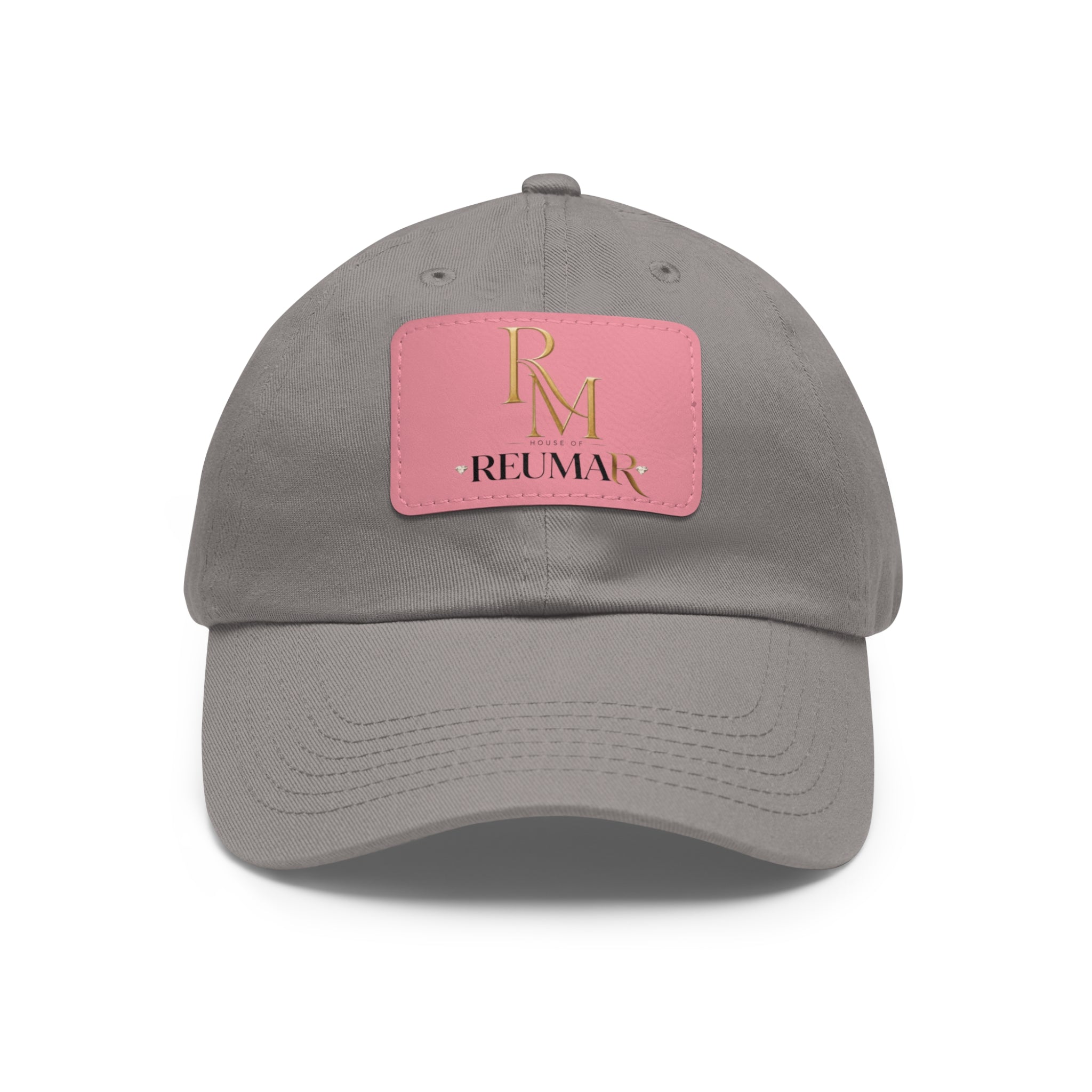 Reumar Pink Leather Patch Dad Hat