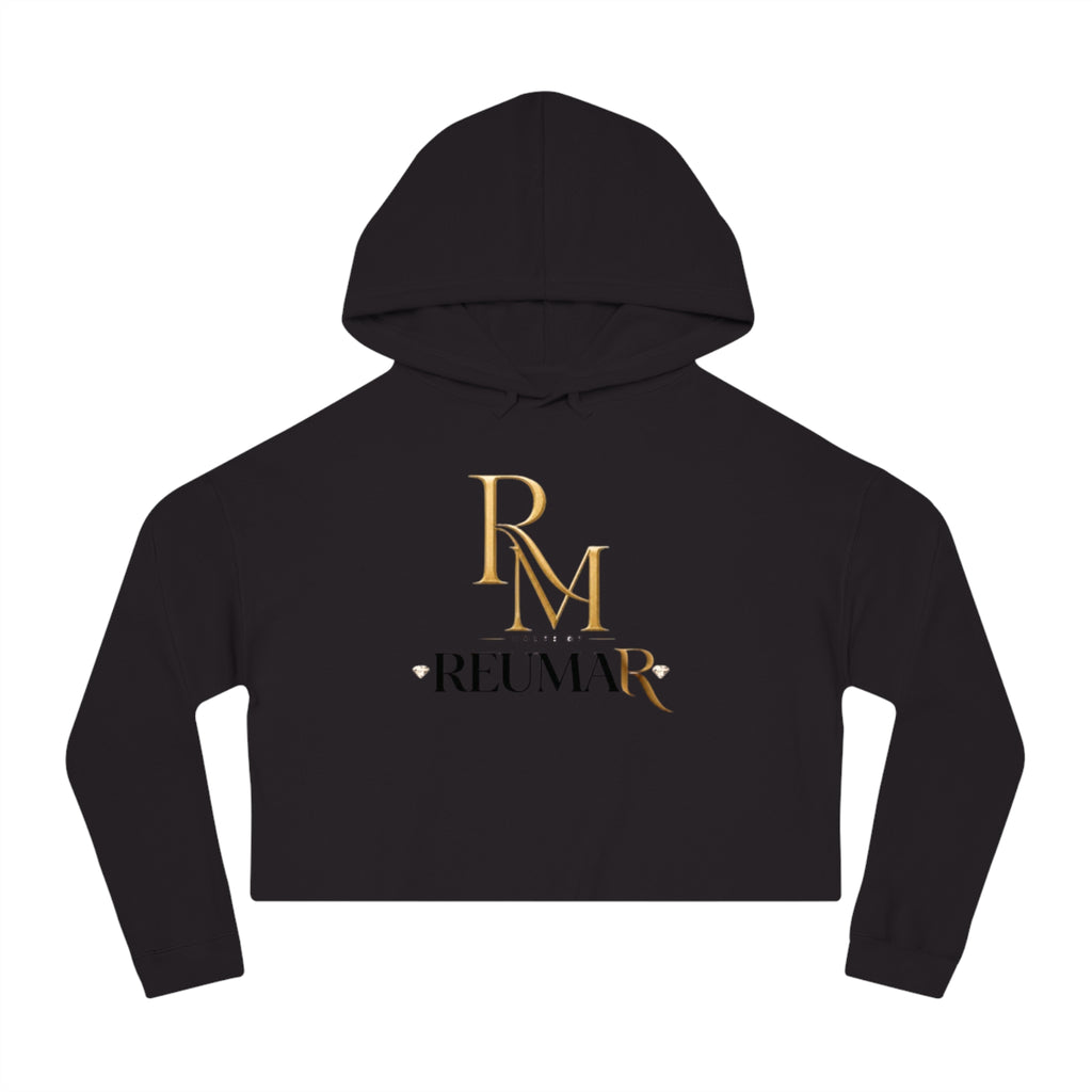 House of Reumar Cropped Hoodie — Women's Gold Monogram Logo Sweatshirt