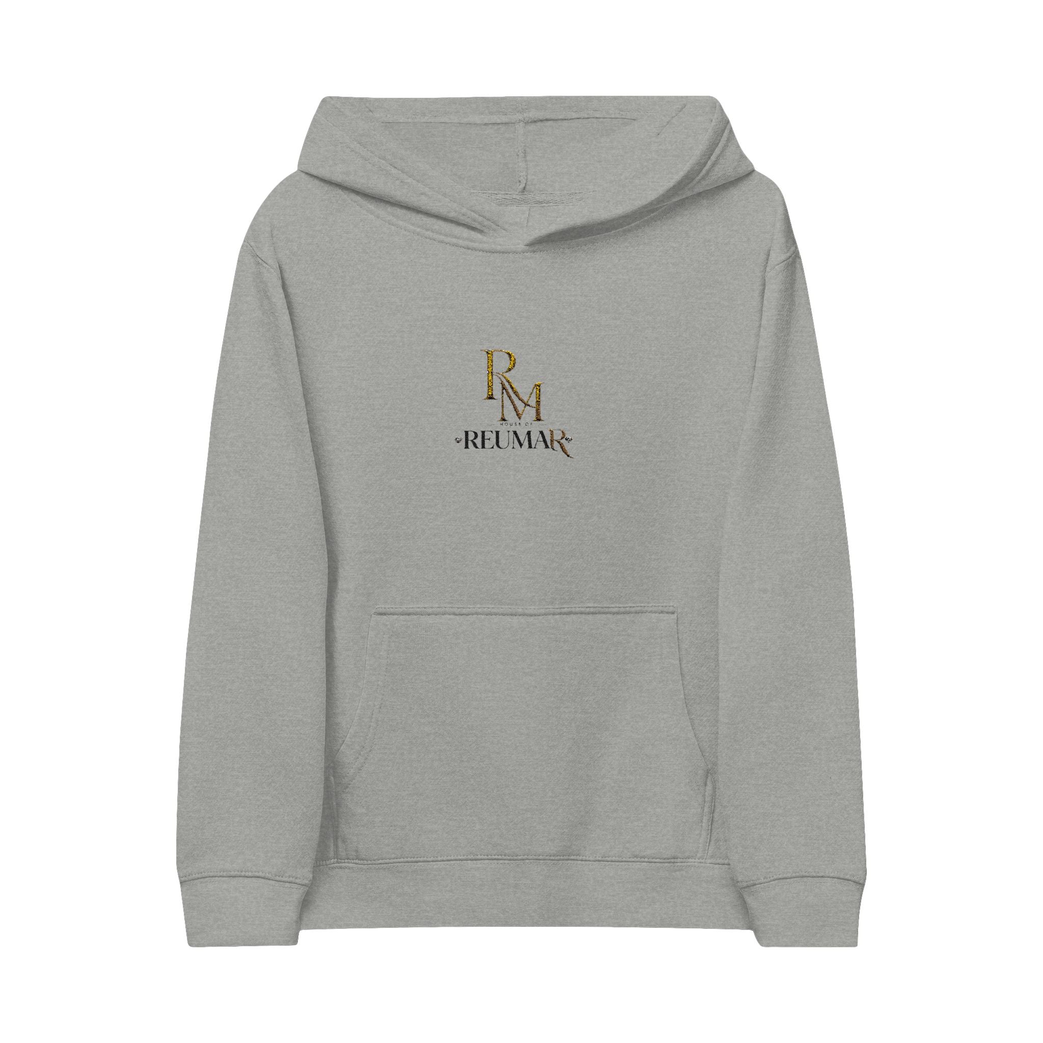 Kids Embroidered Hoodie — Gold 'R' Monogram Crewneck