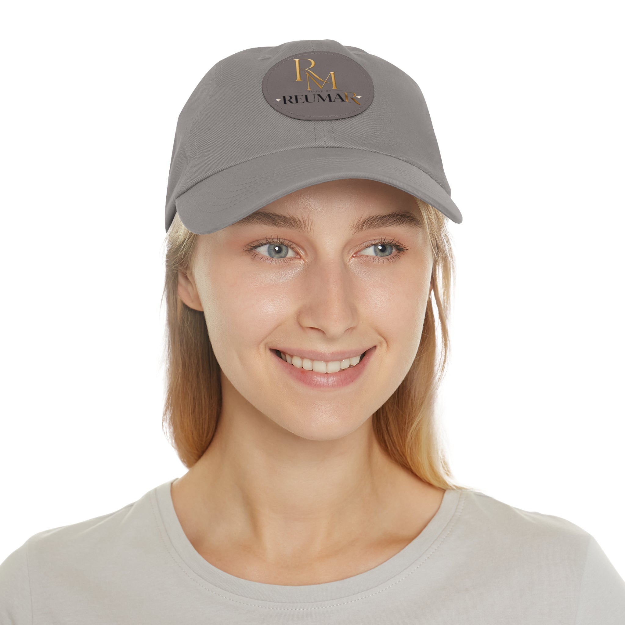 Leather Patch Dad Hat — Embossed RM REUMAN Logo Baseball Cap