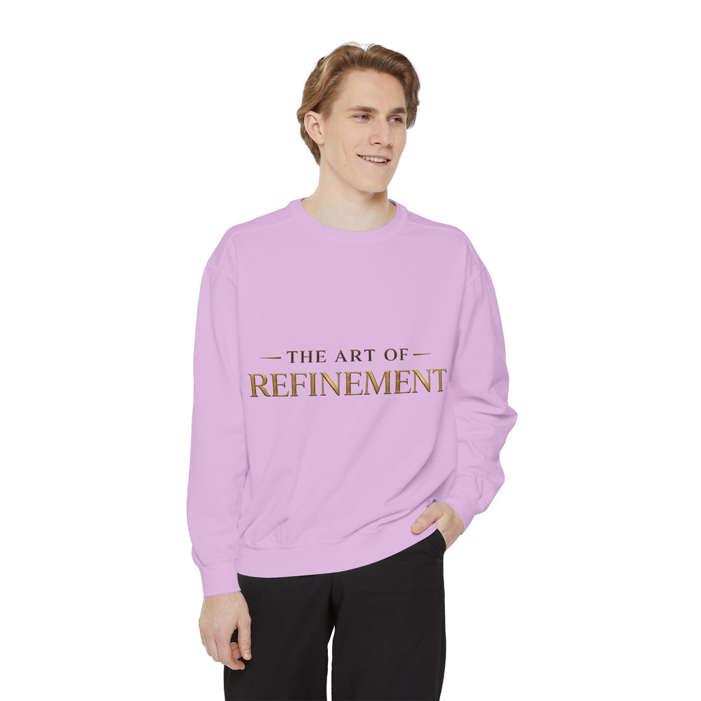 Refinement Logo Sweatshirt — "The Art of Refinement" Garment-Dyed Crewneck