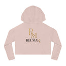 House of Reumar Cropped Hoodie — Women's Gold Monogram Logo Sweatshirt