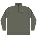 Quarter-Zip Pullover — 'RM House of Reumar' Gold Logo Pigment-Dyed Sweatshirt