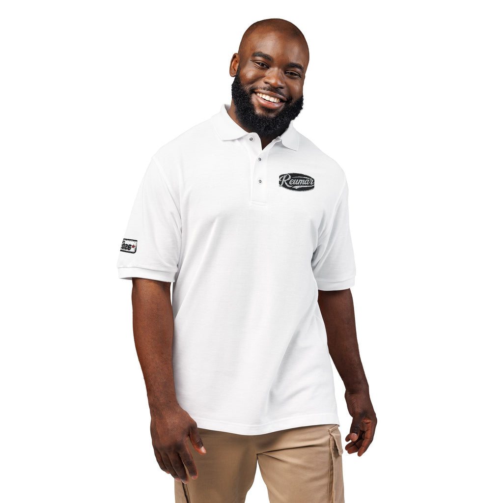 Embroidered Polo Shirt — Gold Crest 'M' Logo