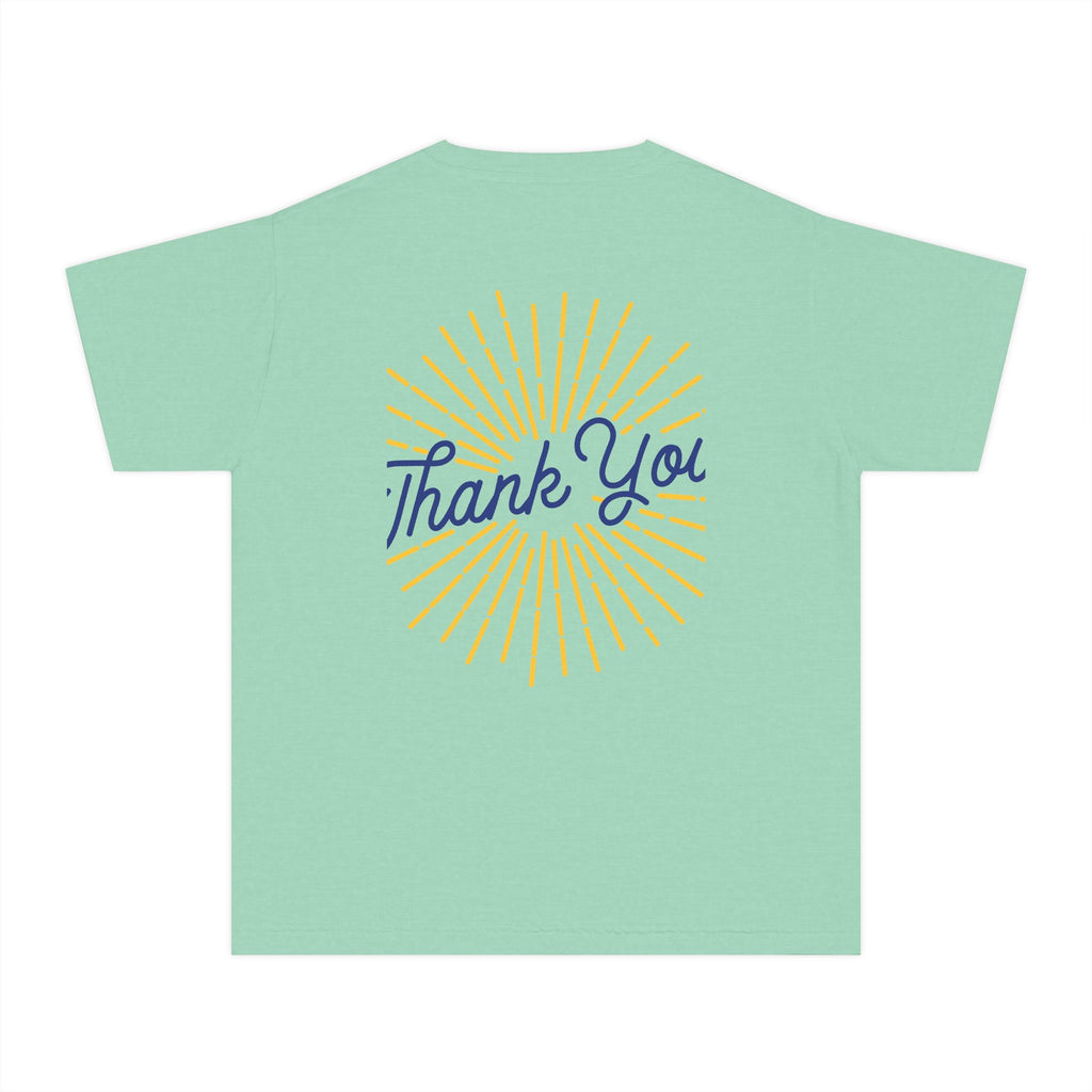 Youth Tee — Reumar Logo Front & "Thank You" Sunburst Back