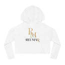 House of Reumar Cropped Hoodie — Women's Gold Monogram Logo Sweatshirt