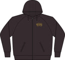 Women's Black Full‑Zip Hoodie with Gold RM Logo — Varsity Fleece Jacket