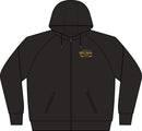 Women's Black Full‑Zip Hoodie with Gold RM Logo — Varsity Fleece Jacket