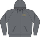 Women's Black Full‑Zip Hoodie with Gold RM Logo — Varsity Fleece Jacket