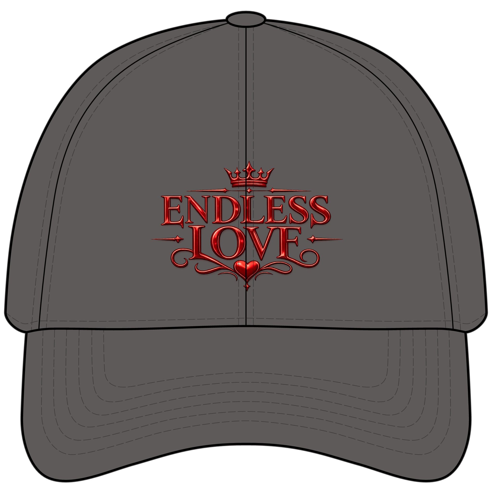 Endless Love Snapback Cap — Romantic Crown Heart Embroidered Hat