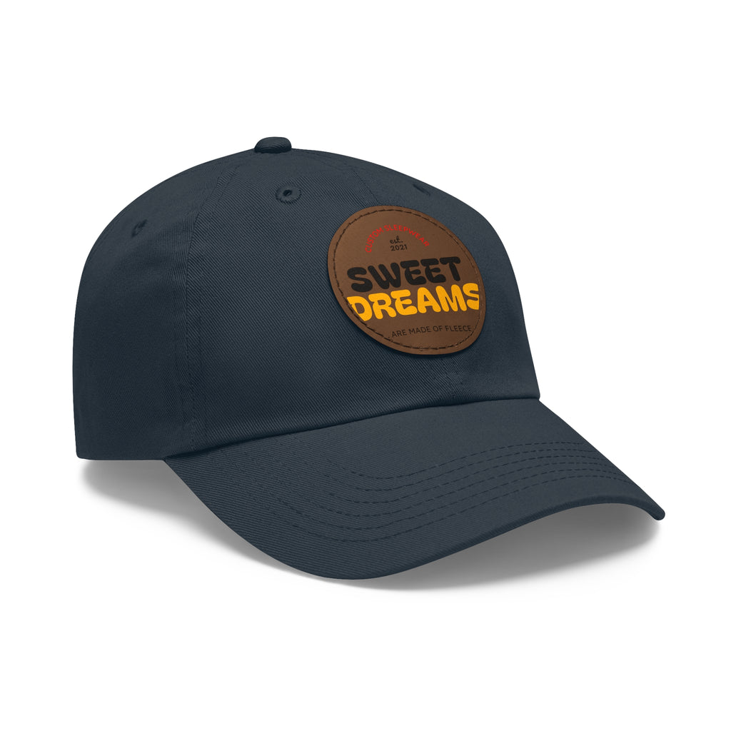 Dad Hat — Leather Patch 'Dreams' Embroidered Baseball Cap