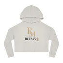 House of Reumar Cropped Hoodie — Women's Gold Monogram Logo Sweatshirt