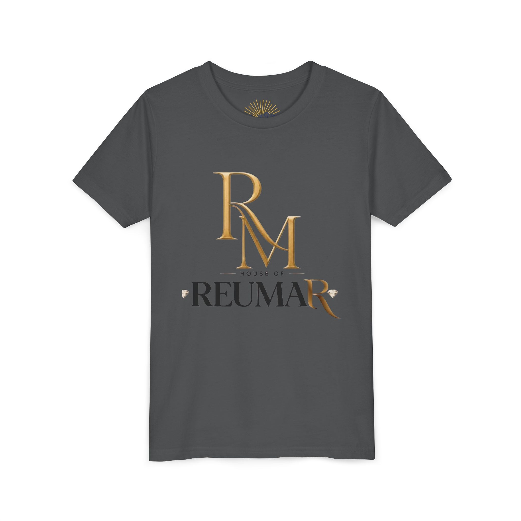 Youth Tee - Reumar Gold Monogram Front & 'art lover boutique' Back