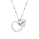 Engravable Heart Cutout Necklace – Personalized Double Pendant (Silver or Rose Gold)