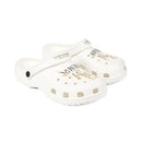 White EVA Foam Clogs with Gold Reumar Logo — Lightweight Slip-On Shoes