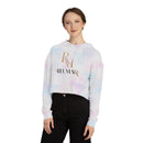 House of Reumar Cropped Hoodie — Women's Gold Monogram Logo Sweatshirt