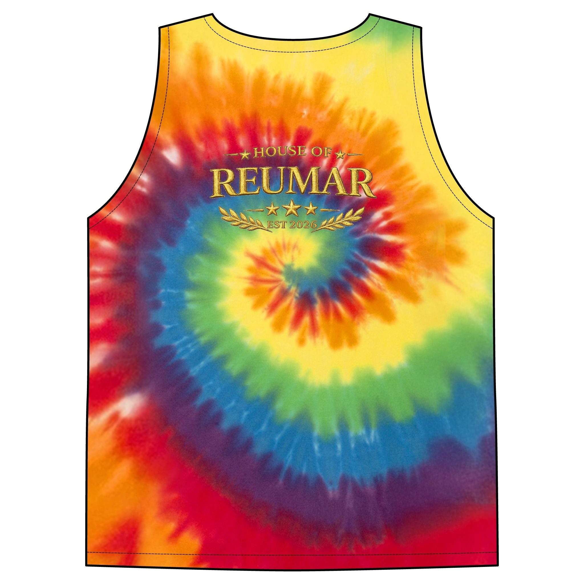 Tie-Dye Tank Top — "Endless Love" Graphic Spiral Vest