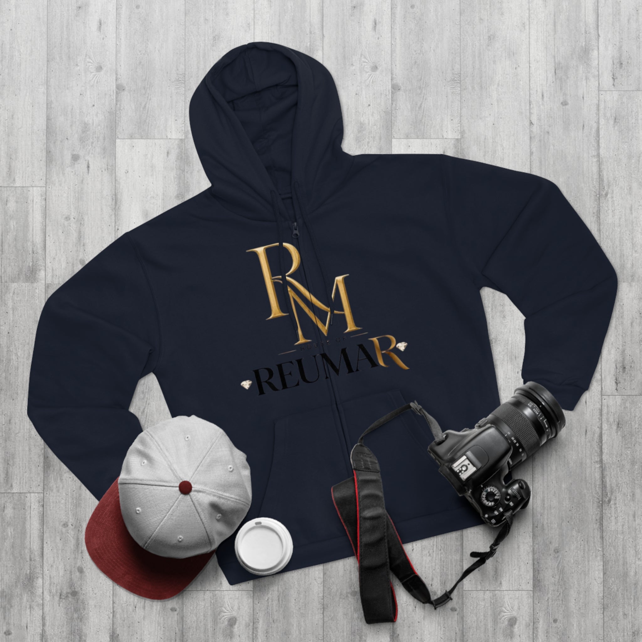 Reumar Zip Hoodie - House of Reumar Gold Logo Hooded Sweatshirt