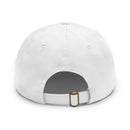 Embroidered Leather Patch Dad Hat — Reumar Monogram Baseball Cap