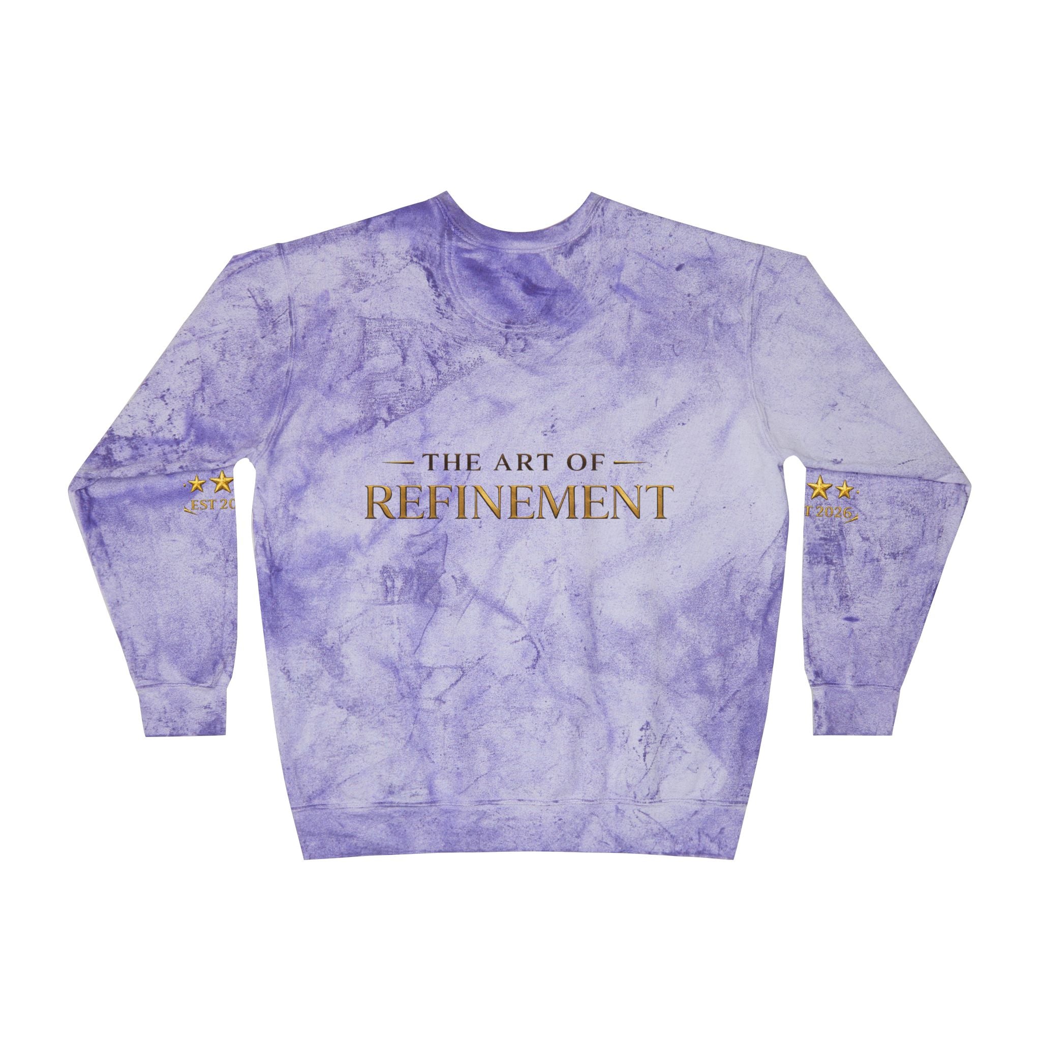 Refined Gold Tie-Dye Crewneck Sweatshirt — “REUMAR” / The Art of Refinement