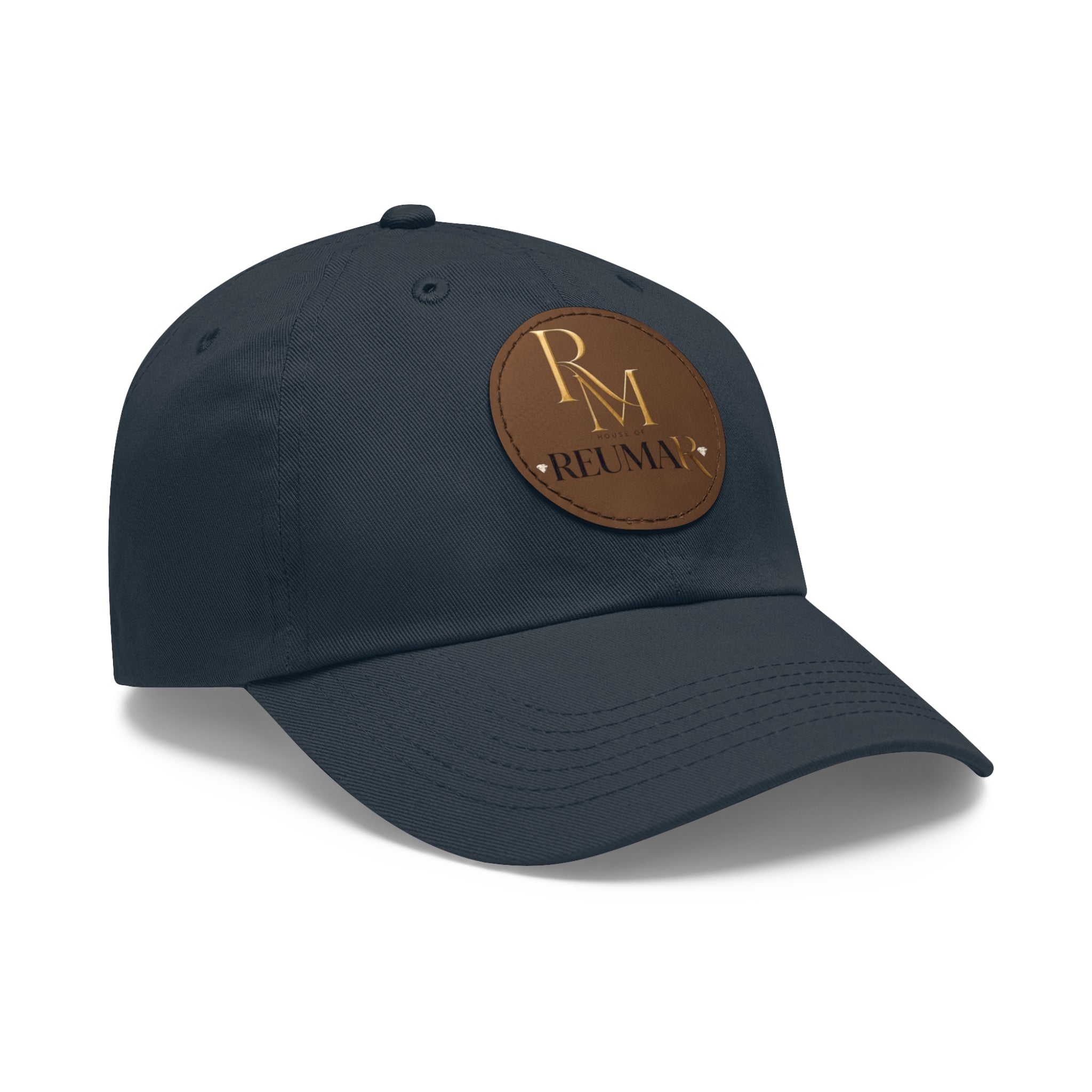 Leather Patch Dad Hat — Embossed RM REUMAN Logo Baseball Cap