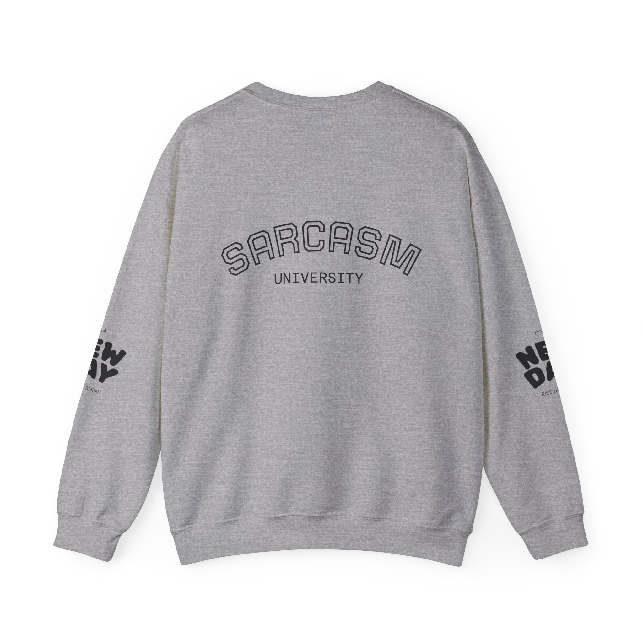 Sarcasm University Crewneck Sweatshirt — REUMAR Logo College-Style Pullover
