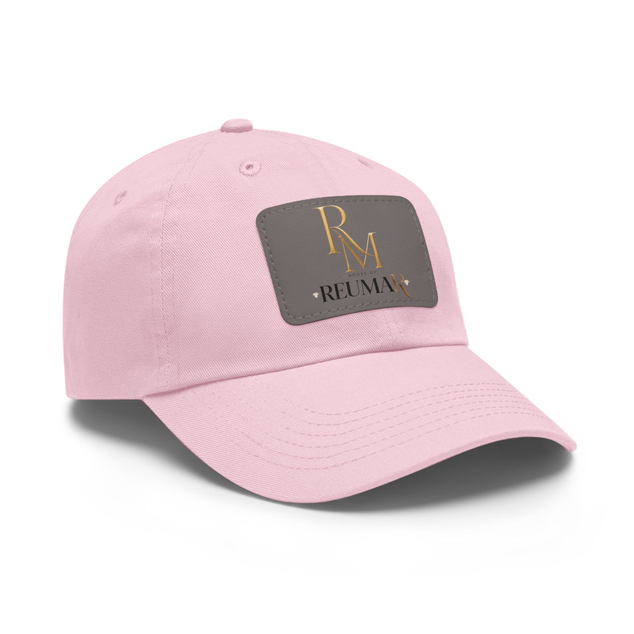 Reumar Pink Leather Patch Dad Hat