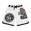 Basketball Shorts — White 'Reum of Mar' Logo All-Over Print