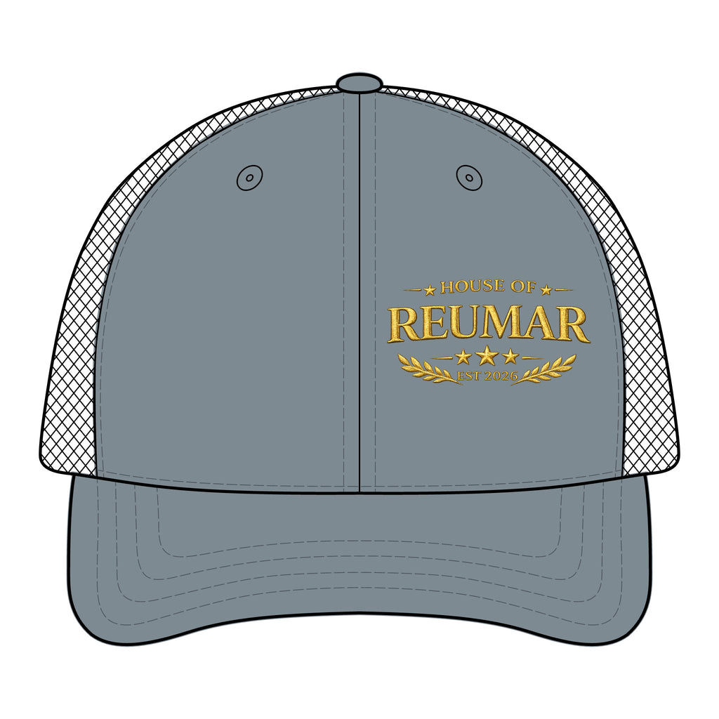 Embroidered Mesh Trucker Cap — "Premium Guy Reumar" Vintage Crest