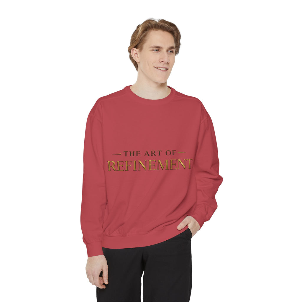Refinement Logo Sweatshirt — "The Art of Refinement" Garment-Dyed Crewneck