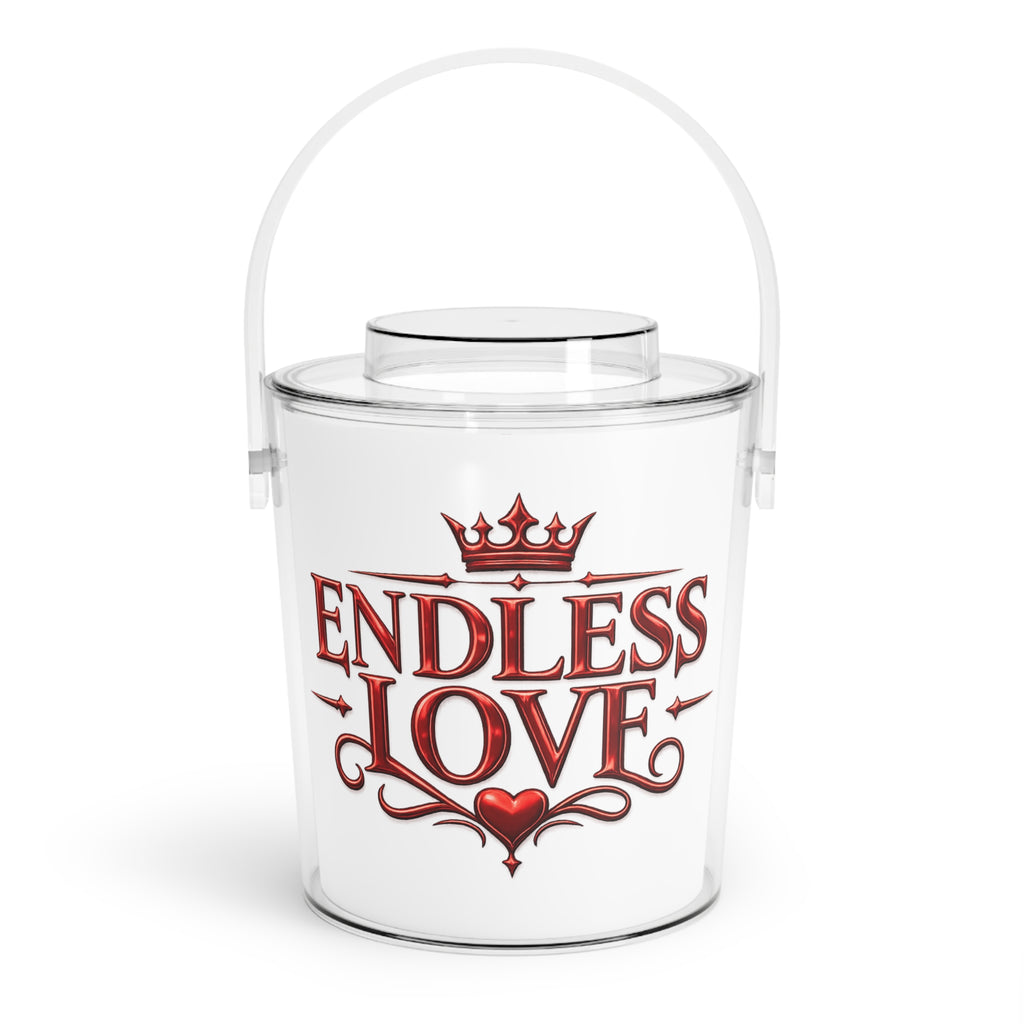Endless Love Ice Bucket with Tongs – Romantic Bar Accessory for Weddings, Anniversaries & Valentine’s