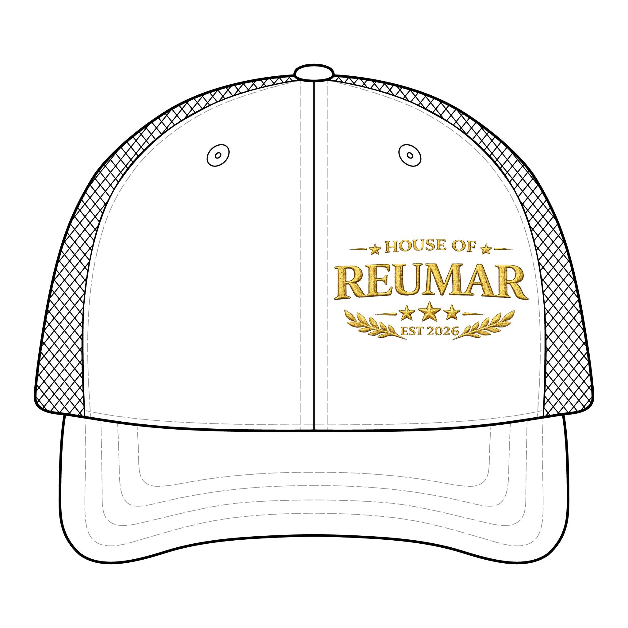 Trucker Hat — "House of Reumar" Embroidered Low Profile Mesh Cap