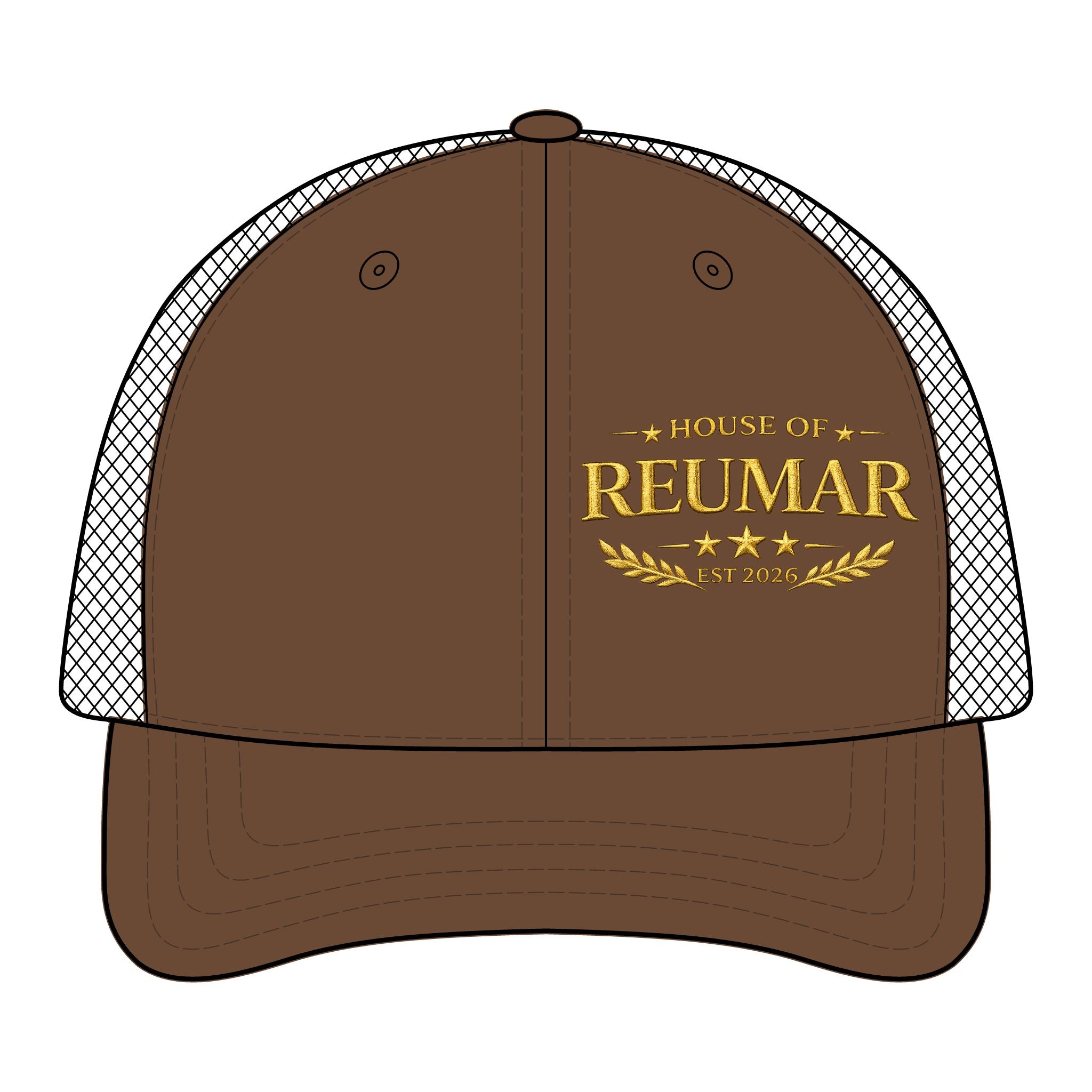 Trucker Hat — "House of Reumar" Embroidered Low Profile Mesh Cap