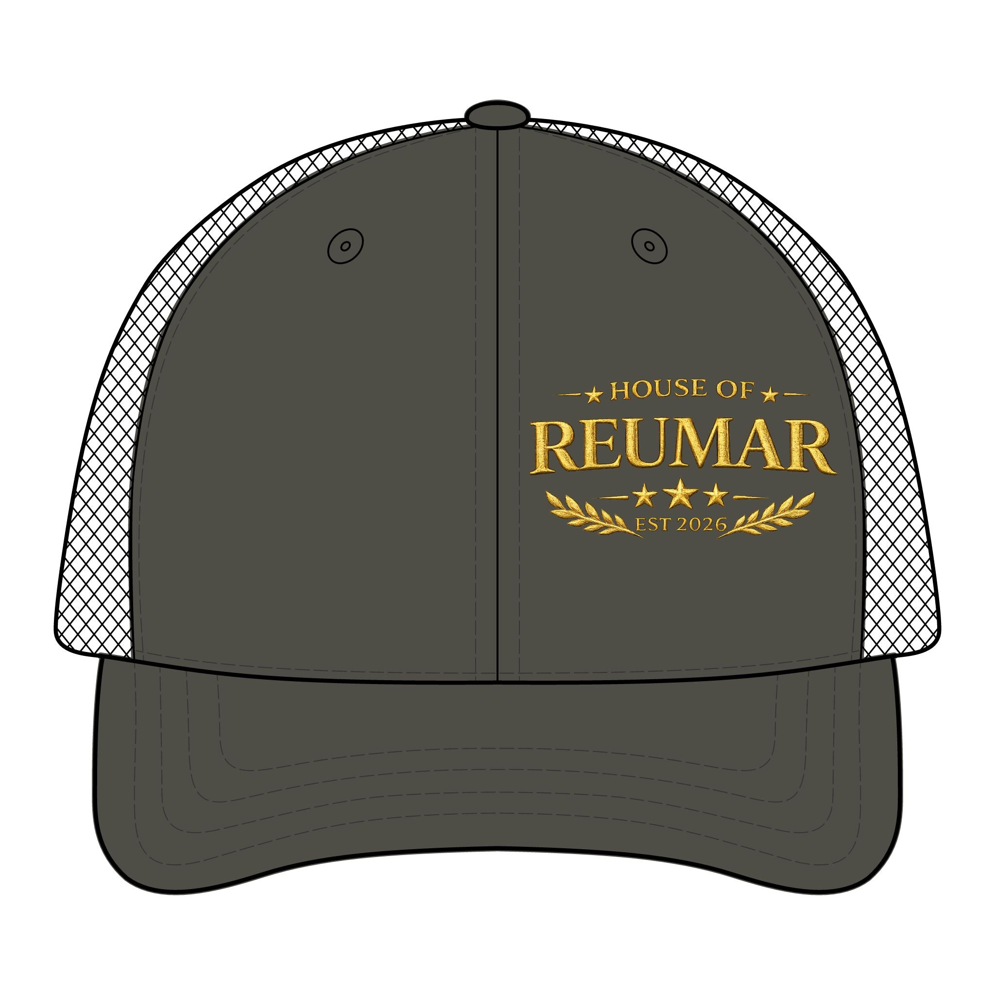 Trucker Hat — "House of Reumar" Embroidered Low Profile Mesh Cap