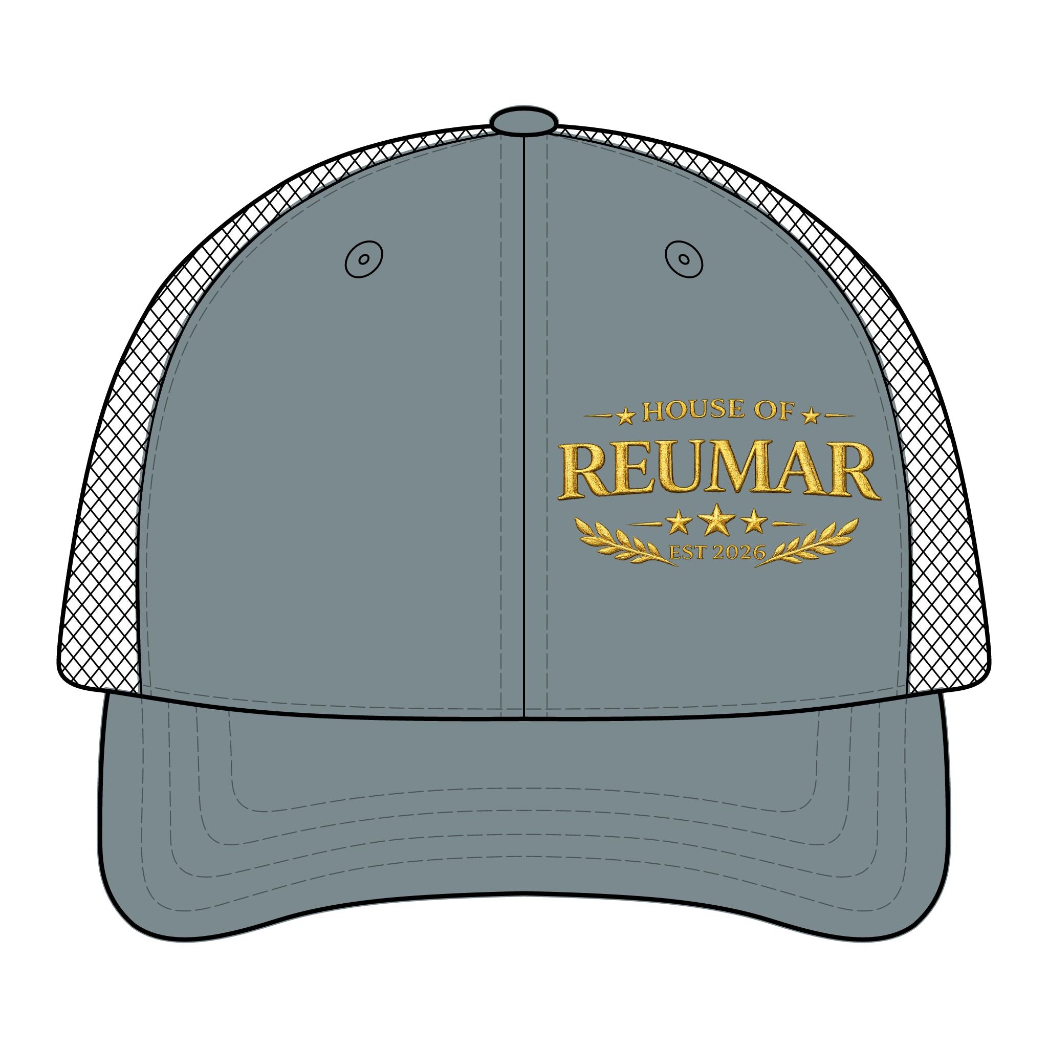 Trucker Hat — "House of Reumar" Embroidered Low Profile Mesh Cap