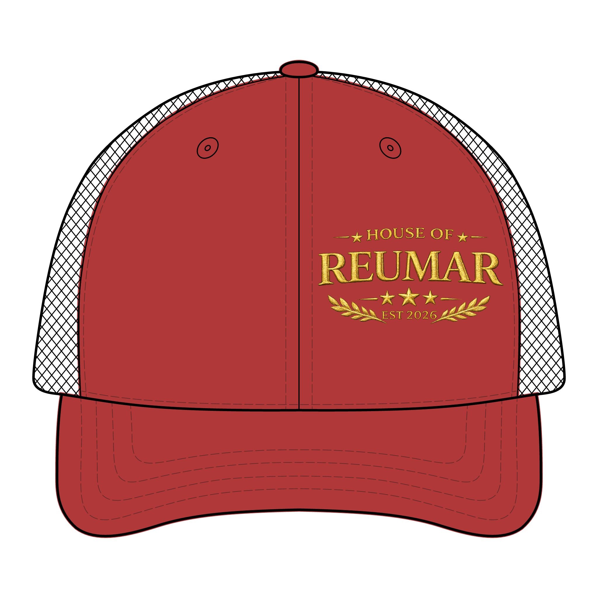 Trucker Hat — "House of Reumar" Embroidered Low Profile Mesh Cap