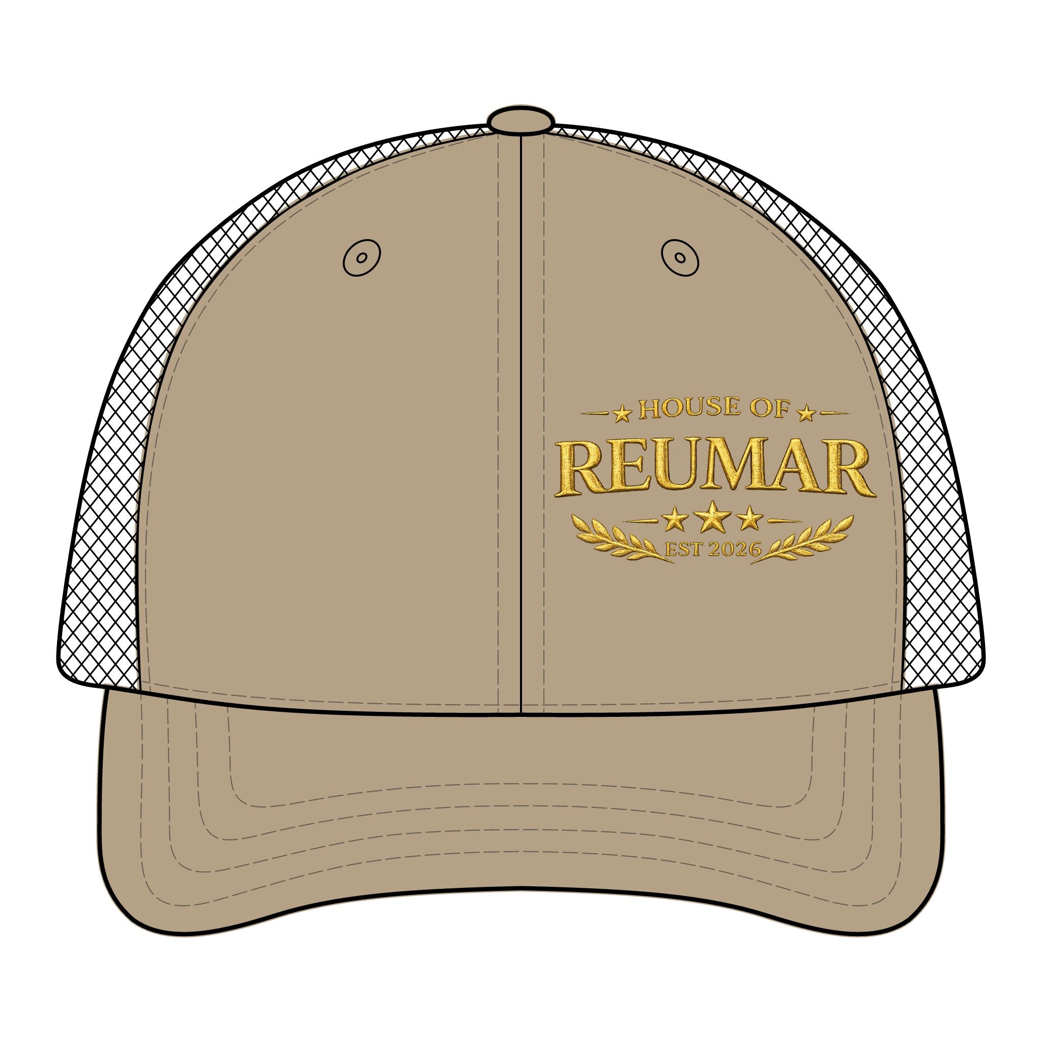 Trucker Hat — "House of Reumar" Embroidered Low Profile Mesh Cap