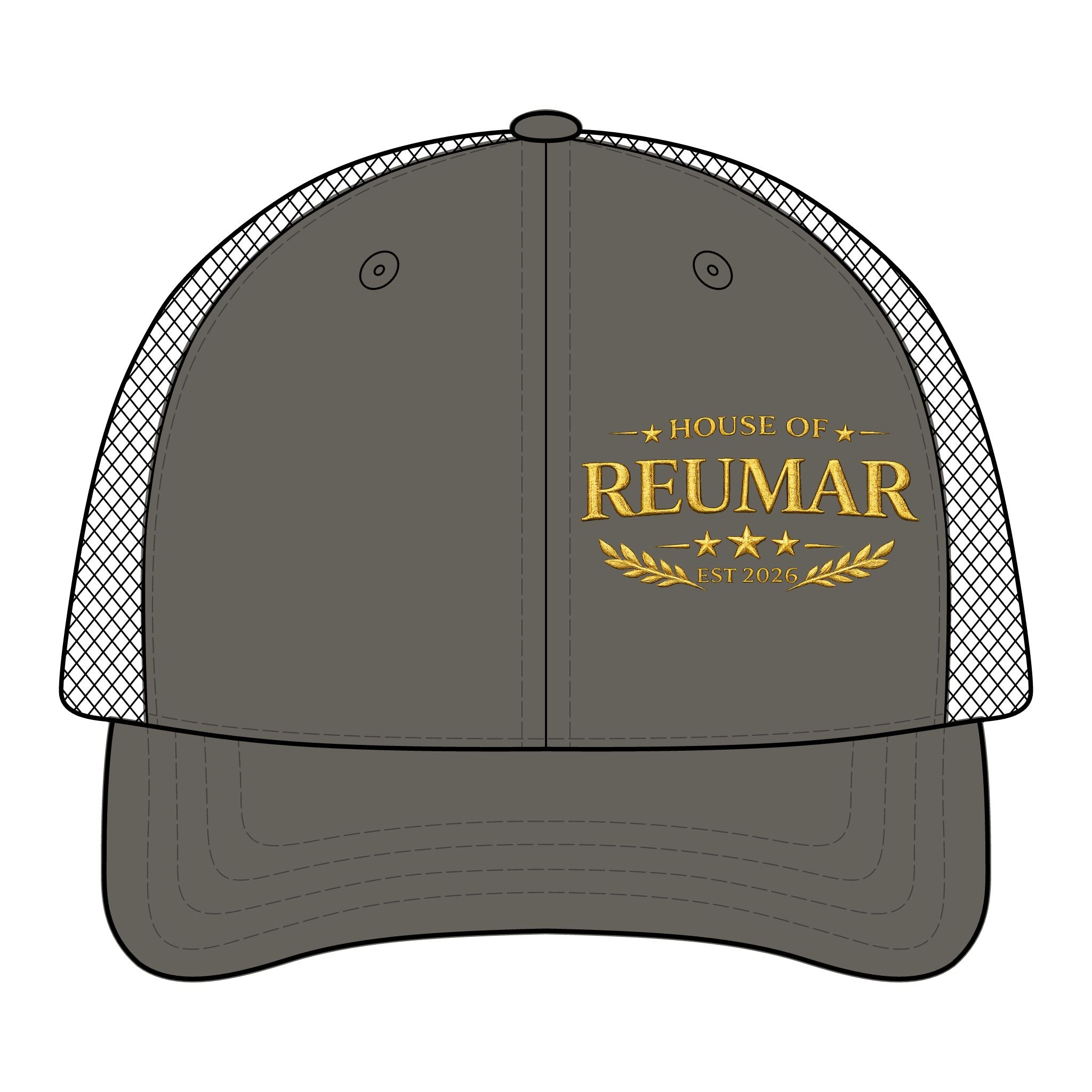 Trucker Hat — "House of Reumar" Embroidered Low Profile Mesh Cap