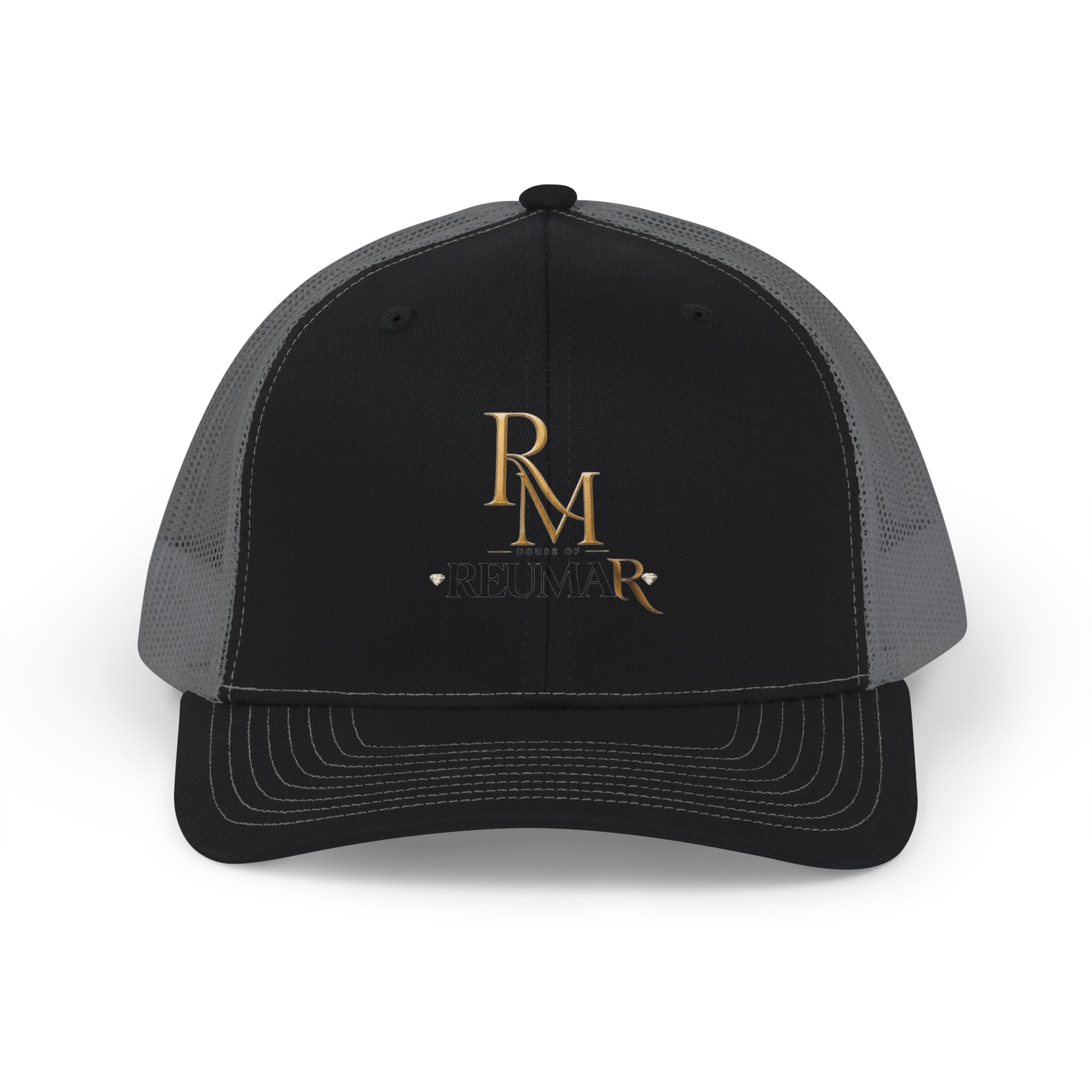 Reumar Gold Monogram Trucker Cap
