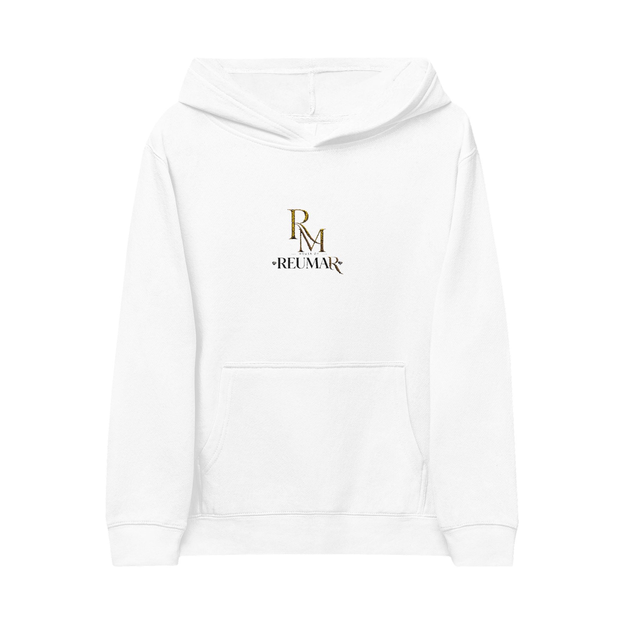 Kids Embroidered Hoodie — Gold 'R' Monogram Crewneck