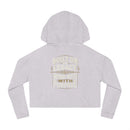 House of Reumar Cropped Hoodie — Women's Gold Monogram Logo Sweatshirt