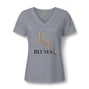 Women's V-Neck Tee — 'Reumar' Gold Monogram Logo