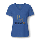Women's V-Neck Tee — 'Reumar' Gold Monogram Logo
