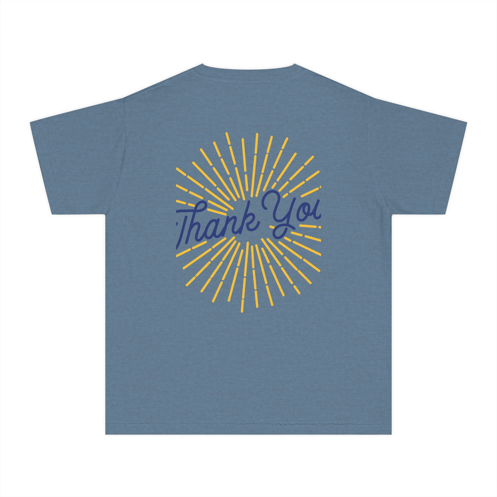 Youth Tee — Reumar Logo Front & "Thank You" Sunburst Back
