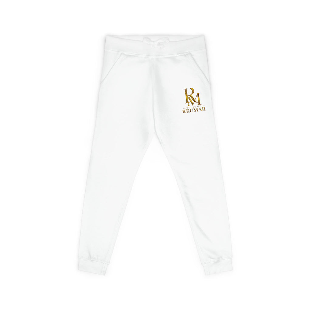 Embroidered Relaxed Sweatpants — Minimal Gold Monogram Lounge Joggers