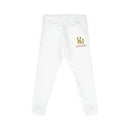 Embroidered Relaxed Sweatpants — Minimal Gold Monogram Lounge Joggers