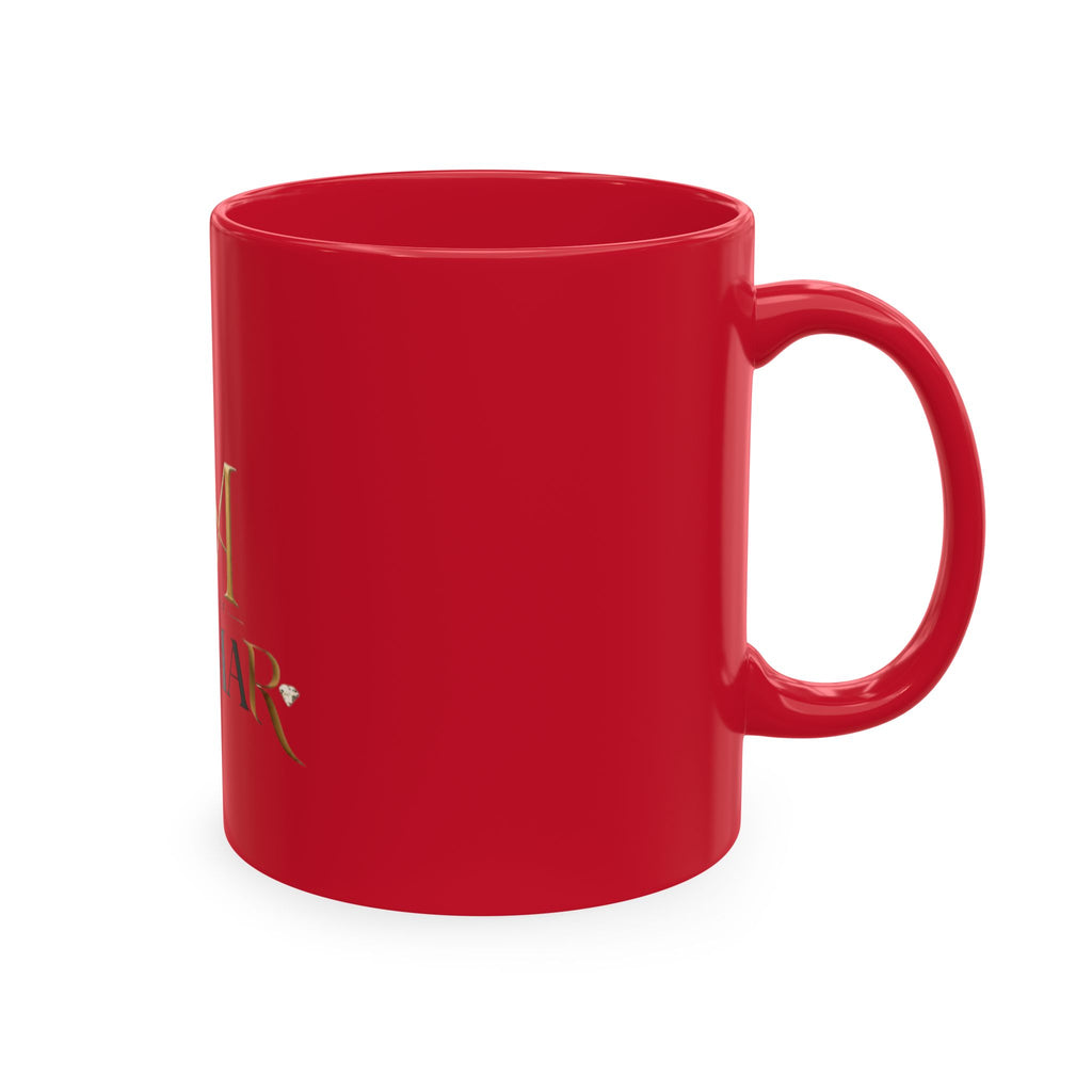 House of Reumar Beige Ceramic Mug — Gold Monogram Coffee Cup