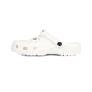 White EVA Foam Clogs with Gold Reumar Logo — Lightweight Slip-On Shoes